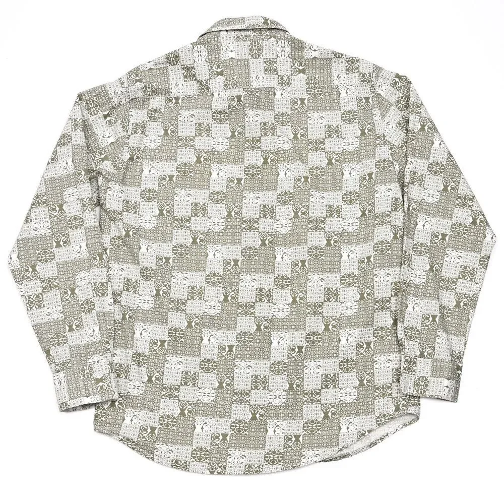 Thomas Button Premiums Shirt Mens‎ XL Long Sleeve Floral Geometric Button Up